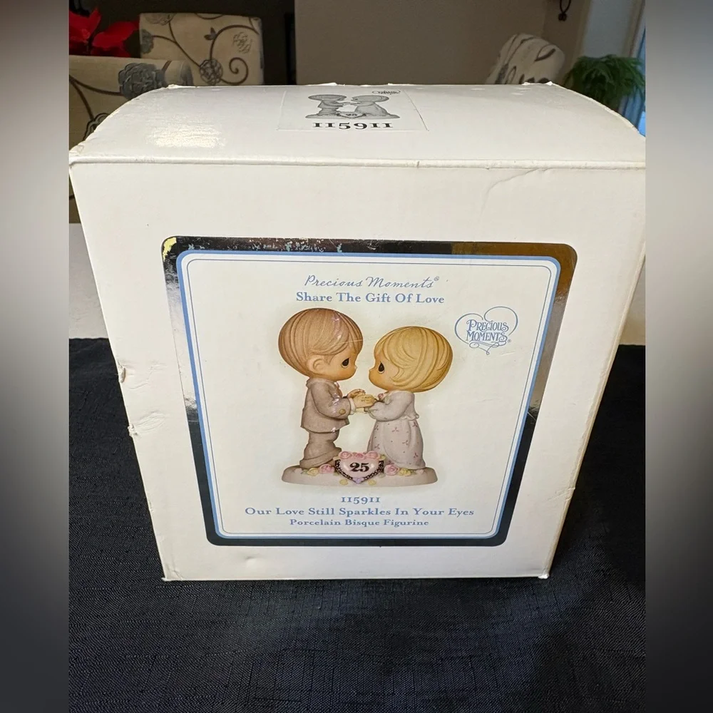 Precious Moments Romantic Couple Figurine in Cream and Tan - Picture 6 of 6